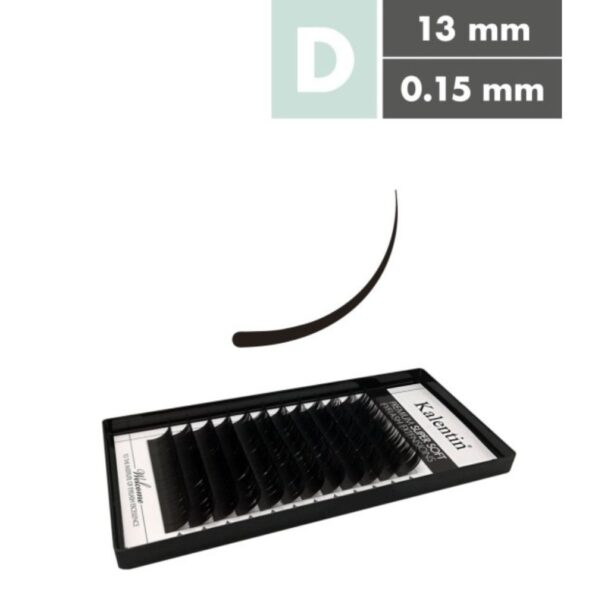 Kalentin Extensiones De Pestañas Clásicas D Curl 015 13mm